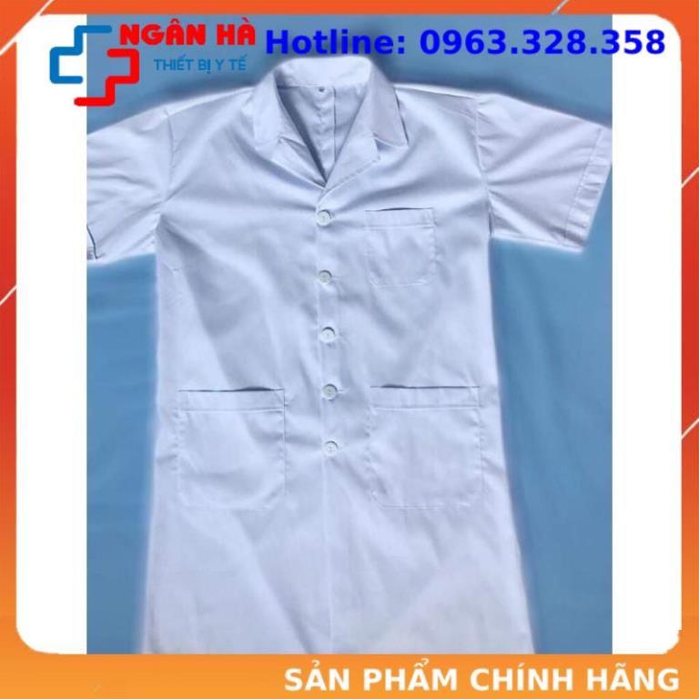 Áo blue trắng, áo choàng bác sĩ dài, ngắn tay