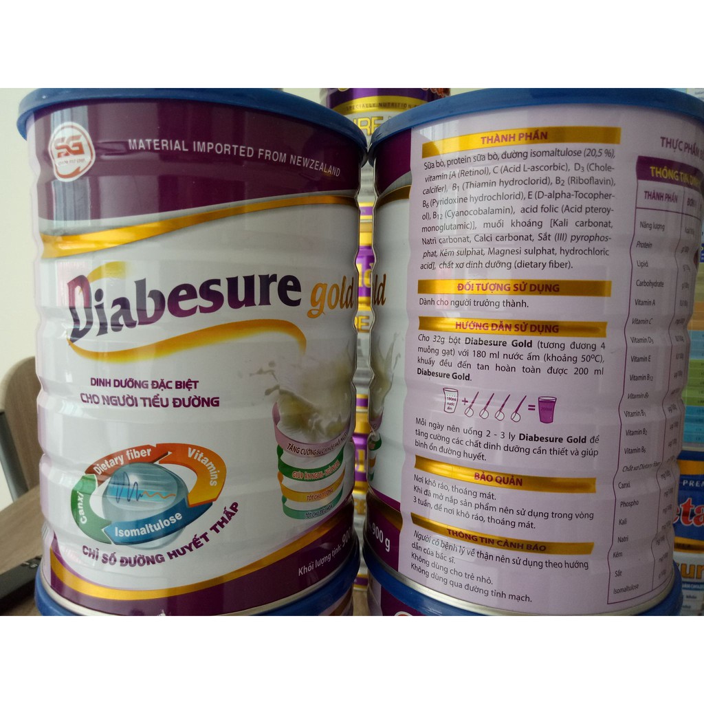 Sữa bột dành cho người tiểu đường Diabesure Gold 900g