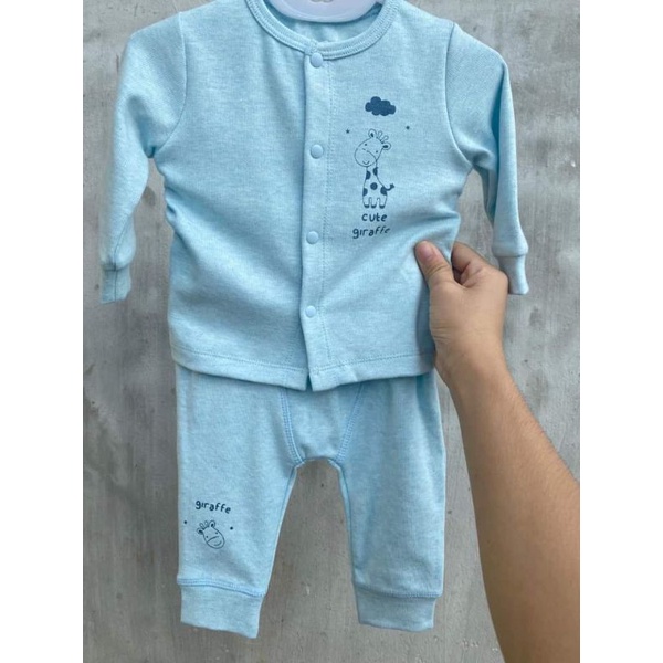 Bộ quần áo nỉ MOMMA BABY bộ sơ sinh nỉ nhung thu đông cài giữa cho bé từ 0 đến 9 tháng tuổi