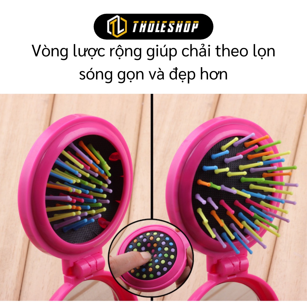 Lược Mini - Lược Gấp Kèm Gương Nhỏ Gọn, Bỏ Túi Tiện Lợi Có Thể Massage Da Đầu 8204