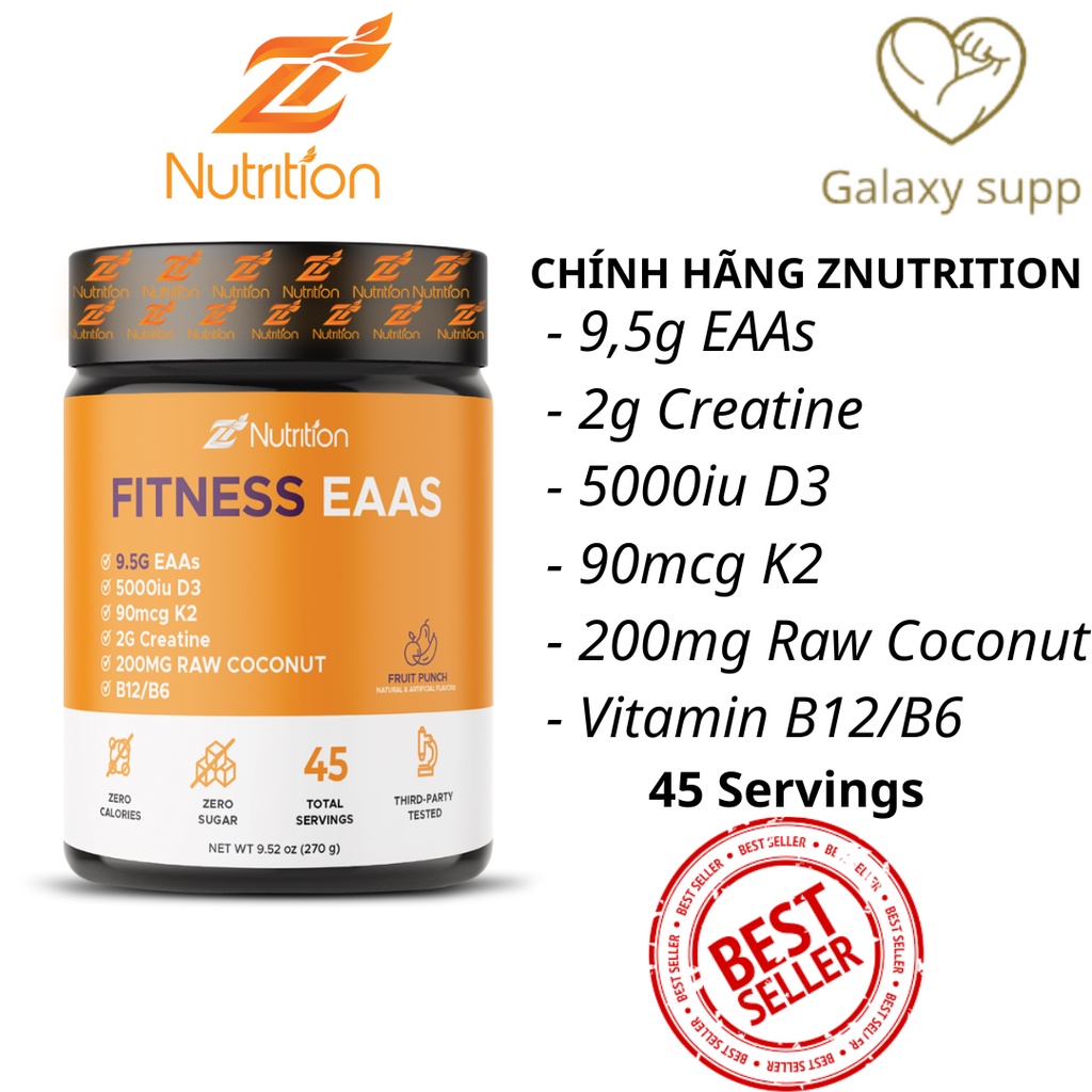 Eaa Z Nutrition Hỗ Trợ Xây Dựng Cơ Bắp ZNutrition Fitness EAAs 45 Lần Dùng