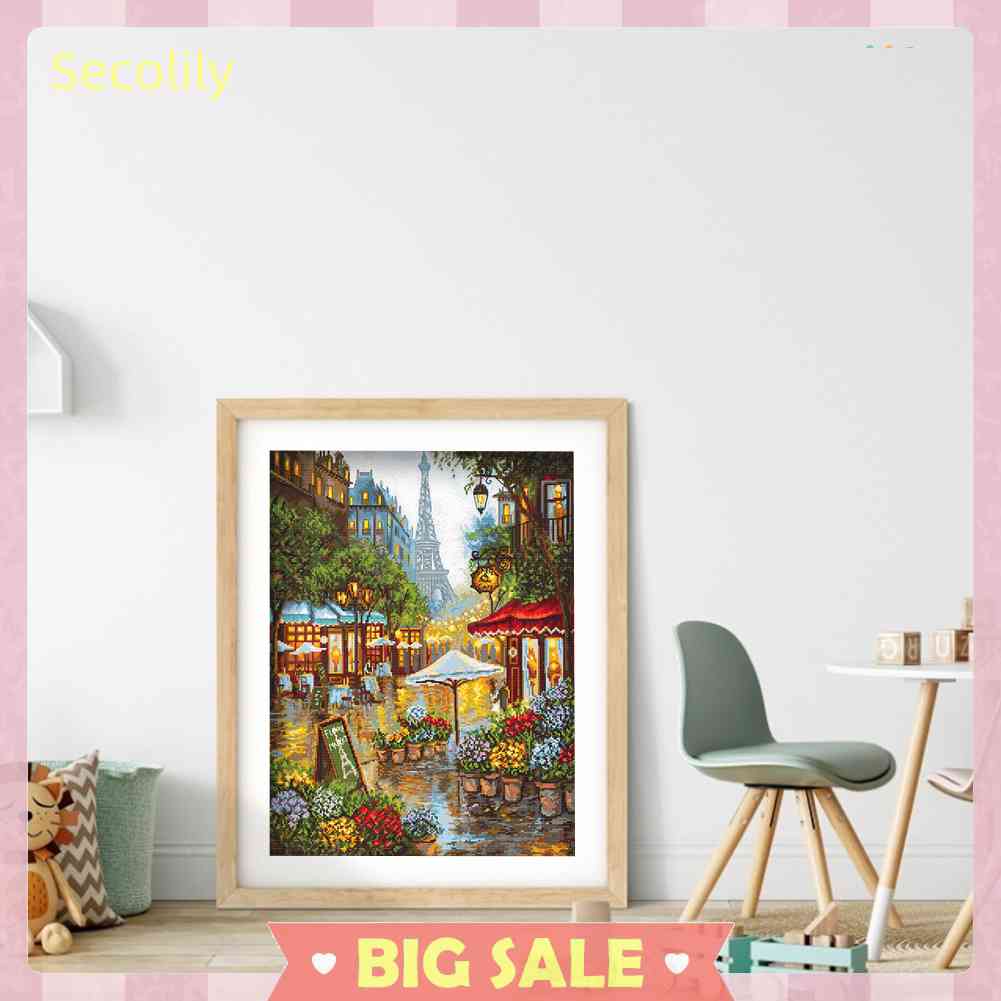 Bộ Tranh Thêu Chữ Thập 11CT DIY Hình Phong Cảnh Paris Đẹp Mắt