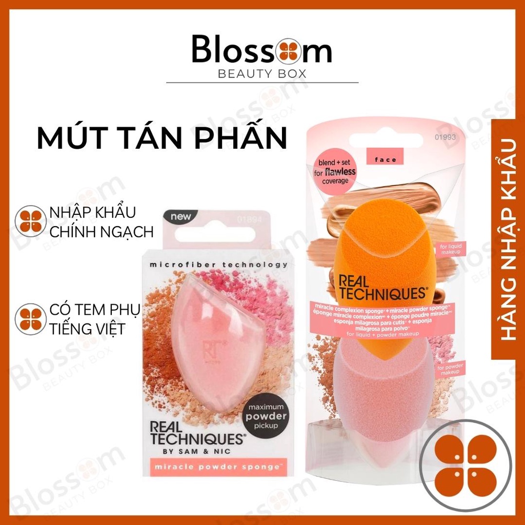 [NHẬP KHẨU CHÍNH HÃNG] Bông Mút dặm phủ tán phấn Real Techniques Miracle Powder Sponge