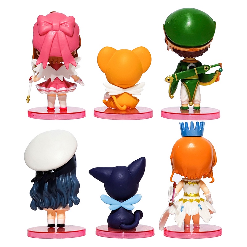 Bộ 6 Mô Hình Nhân Vật Sakura Daidouji Tomoyo Li Syaoran Kero-Chan Mini Dễ Thương