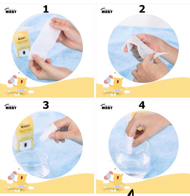 Gạc rơ lưỡi Baby Moby cho bé sơ sinh (50 miếng) [ CHÍNH HÃNG MOBY ]