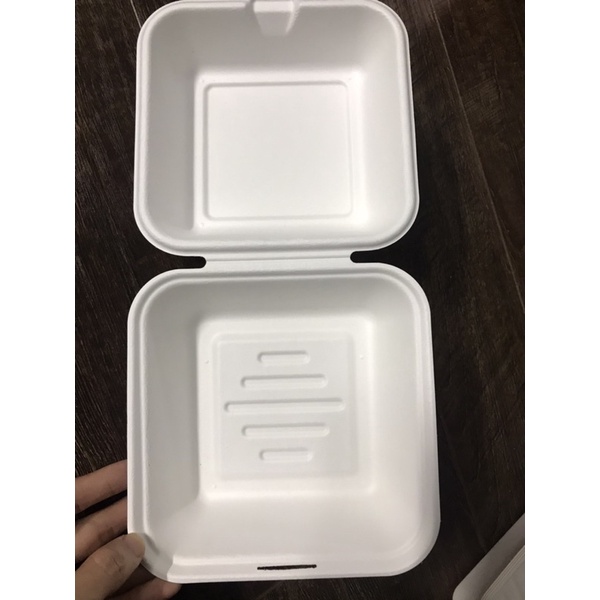 50 Hộp bã mía vuông đựng bánh, đồ ăn