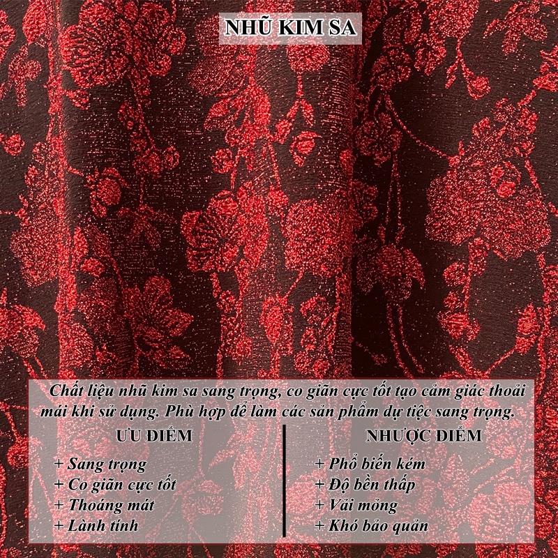 Đầm dạ hội dự tiệc trung niên sang trọng vải nhũ kim sa tặng mẹ co giãn tốt bigsize 80kg DN03 - WB WOMAN & BEAUTY