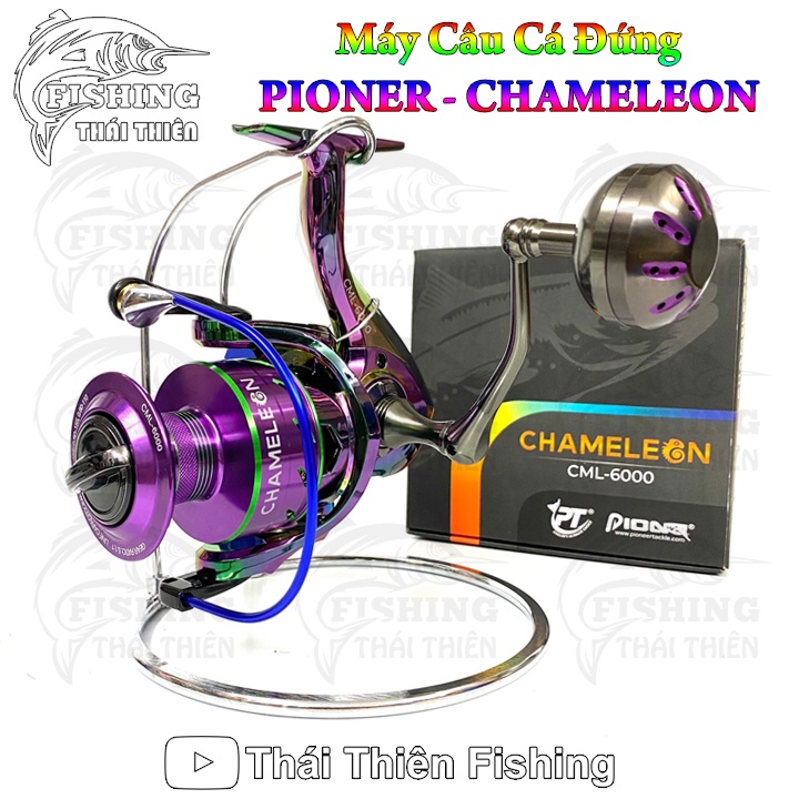 Máy Câu Cá Đứng Pioneer Chameleon Thế Hệ Mới Tay Quay Vặn Ren