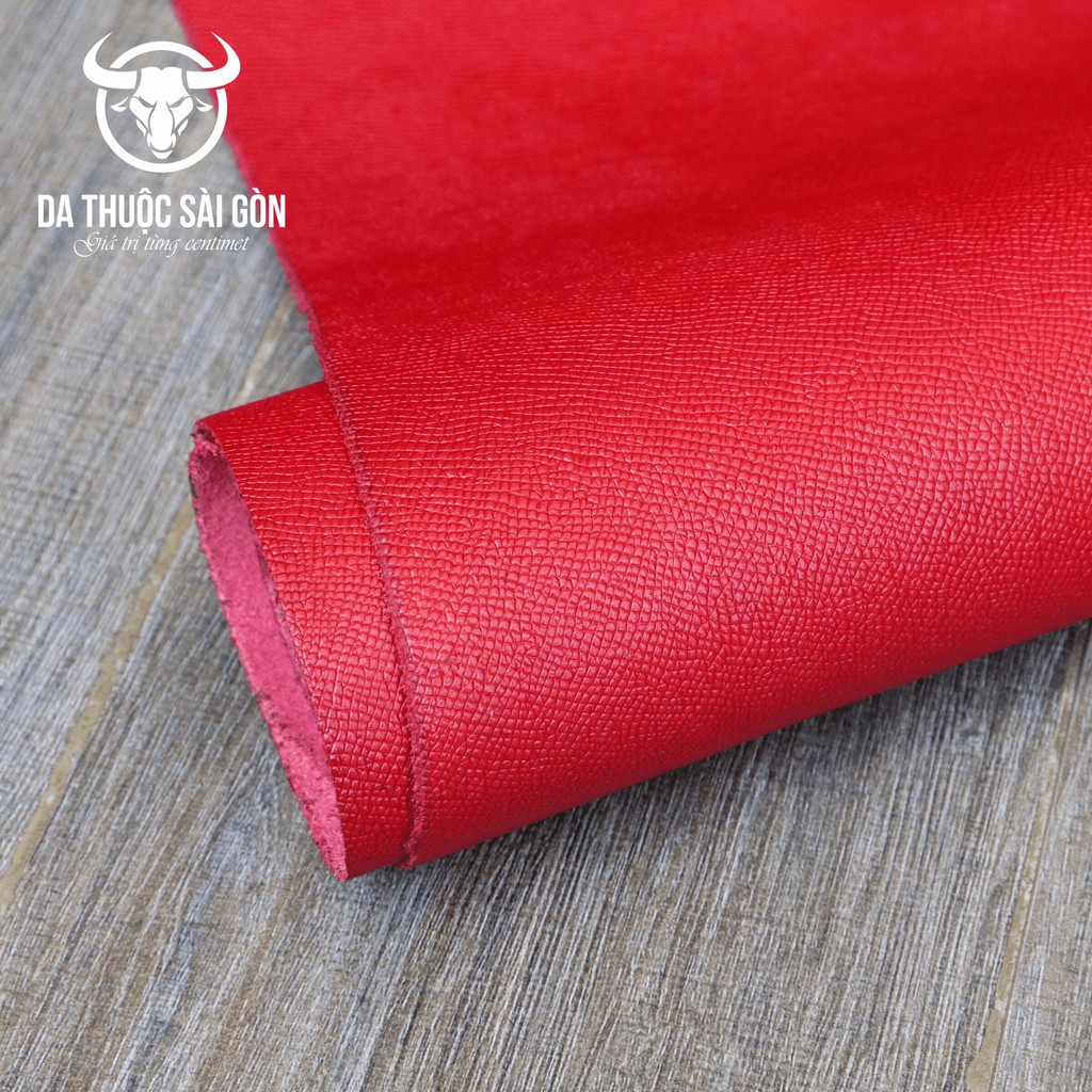 10 Pia Da Epsom Cao Cấp Màu Đỏ - Bán Da Bò Nguyên Tấm