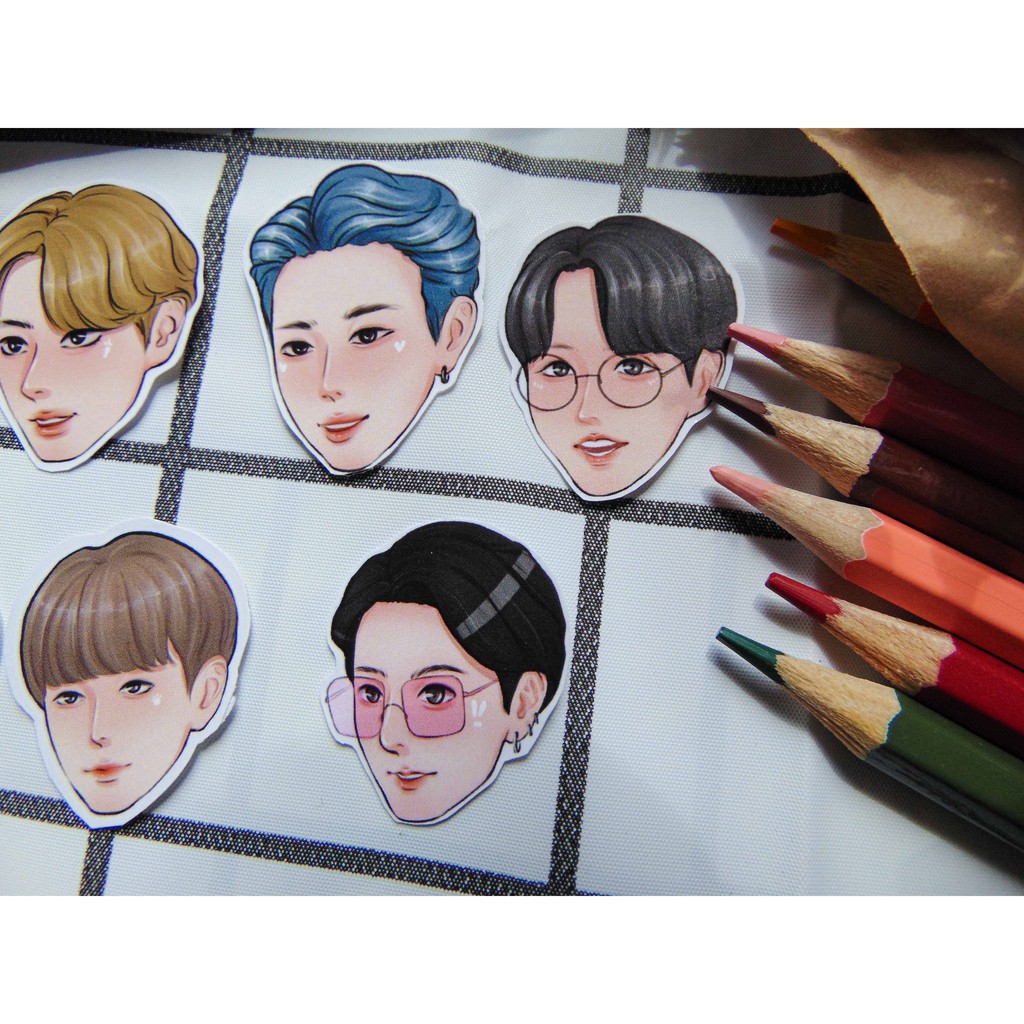 [STICKER MÌNH VẼ] _ BTS STICKER PACK TRONG RUN TẬP BTS VILLAGE