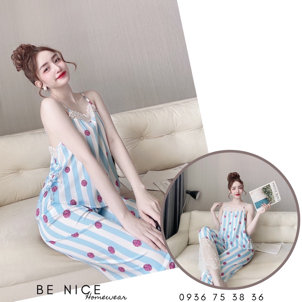 Set lụa hai dây cột nơ eo xinh xắn