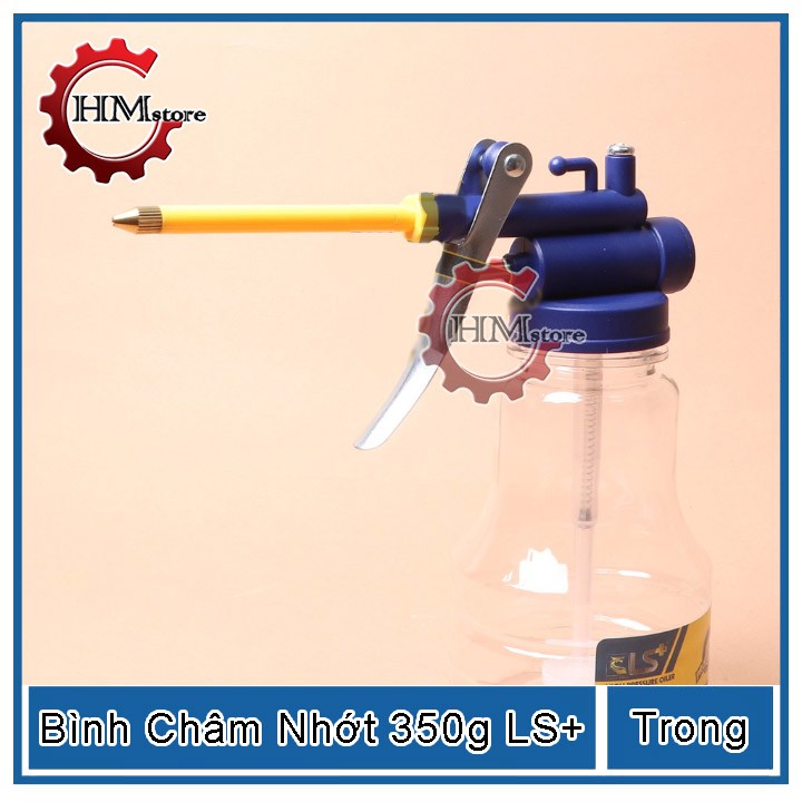 Bình xịt nhớt cao cấp LS+, trọng lượng 350g, vòi sắt bình nhựa - Bình châm nhớt, bình xịt dầu nhớt