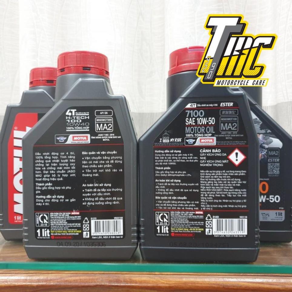 Nhớt Motul 7100 10W50, H-TECH 100 10W40 100% Tổng Hợp