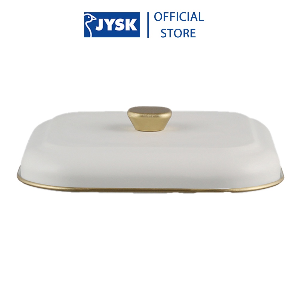 Hộp đựng đồ khô | JYSK Hagfors | thép sơn tĩnh điện | trắng | R20xS20xC13cm