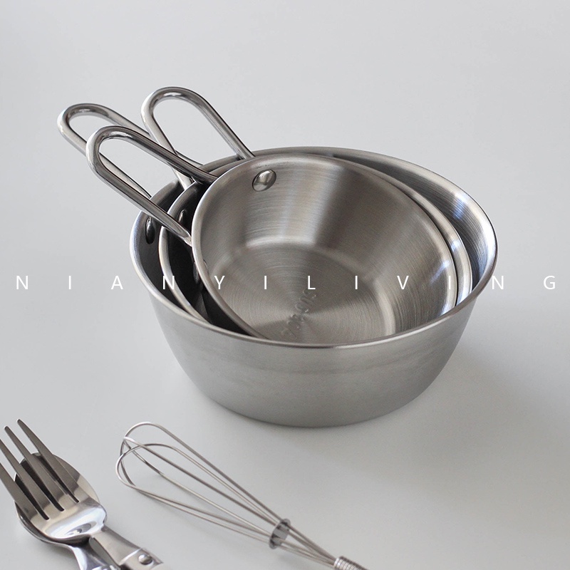 HERA Tô Inox Có Tay Cầm Dùng Đánh Trứng Trộn Salad Phong Cách Hàn Quốc