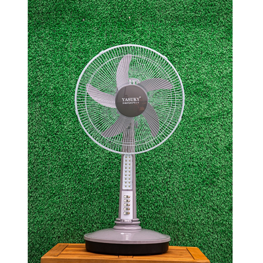 Quạt cây tích điện Yasuky YK-555, Hệ thống 19 đèn led, 3 tốc độ gió lưu điện tối đa 12 giờ