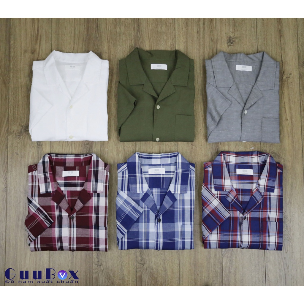 Sơ mi ngắn tay cổ vest chất đũi, có Big size