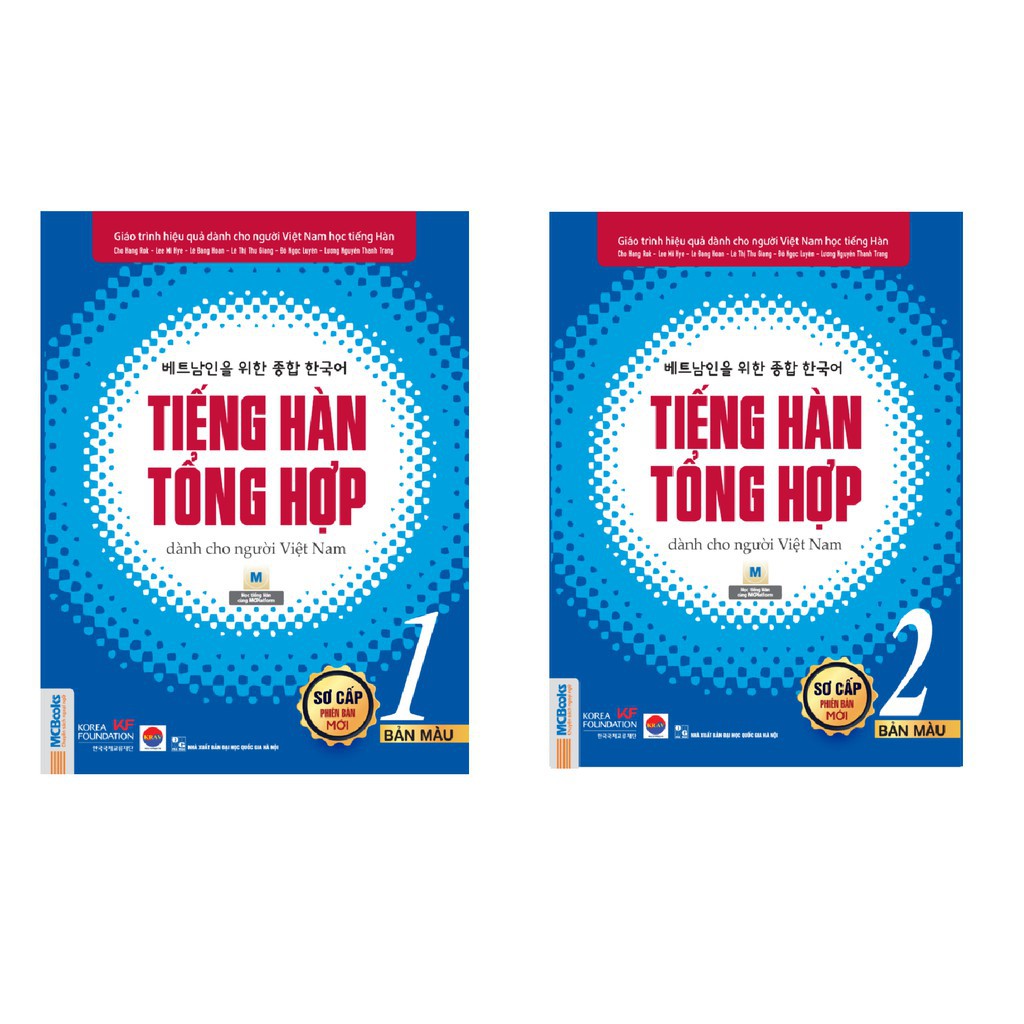 Sách - Combo Tiếng Hàn tổng hợp dành cho người Việt Nam (Phiên bản mới) - Sơ cấp 1 + Sơ cấp 2 (Bản màu Nghe qua app)