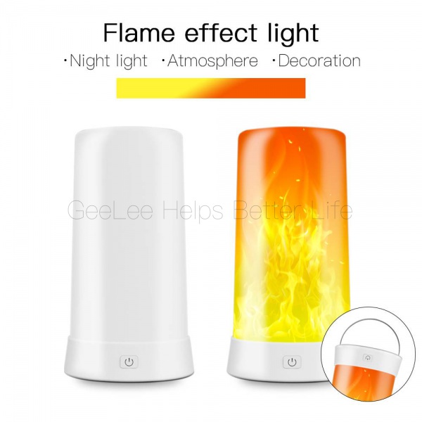 Đèn Led Tạo Hiệu Ứng Ngọn Lửa Giả 4 Chế Độ Sạc Usb