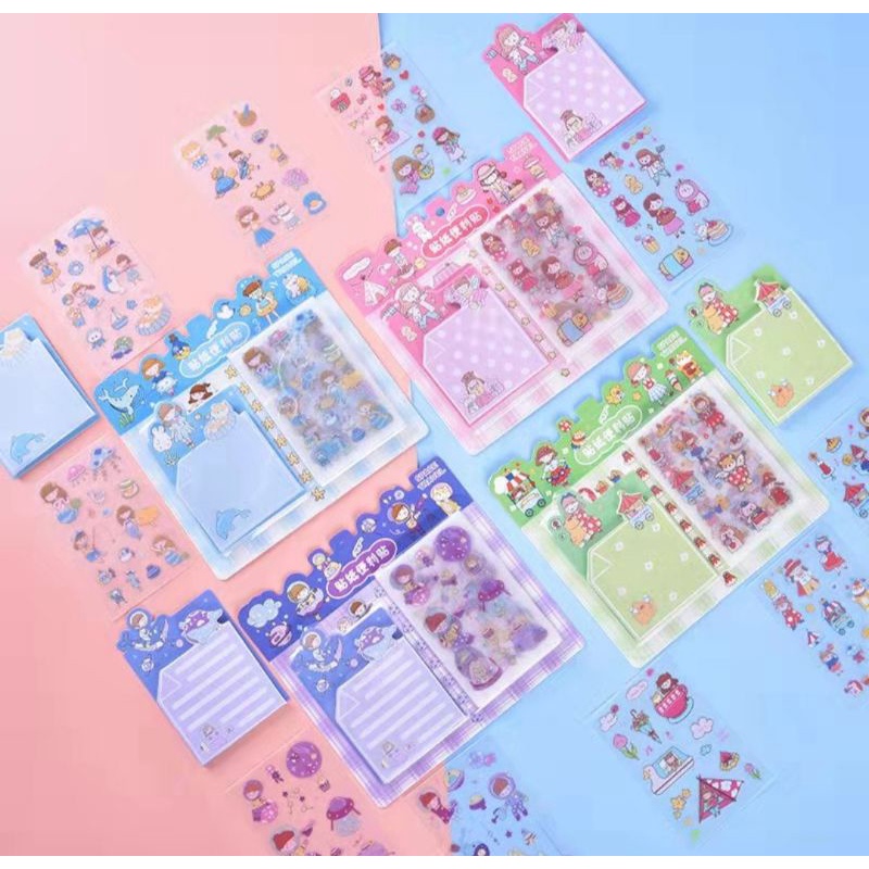 Vỉ note và sticker siêu xinh yêu, ngộ nghĩnh mã HT-SZ-1033