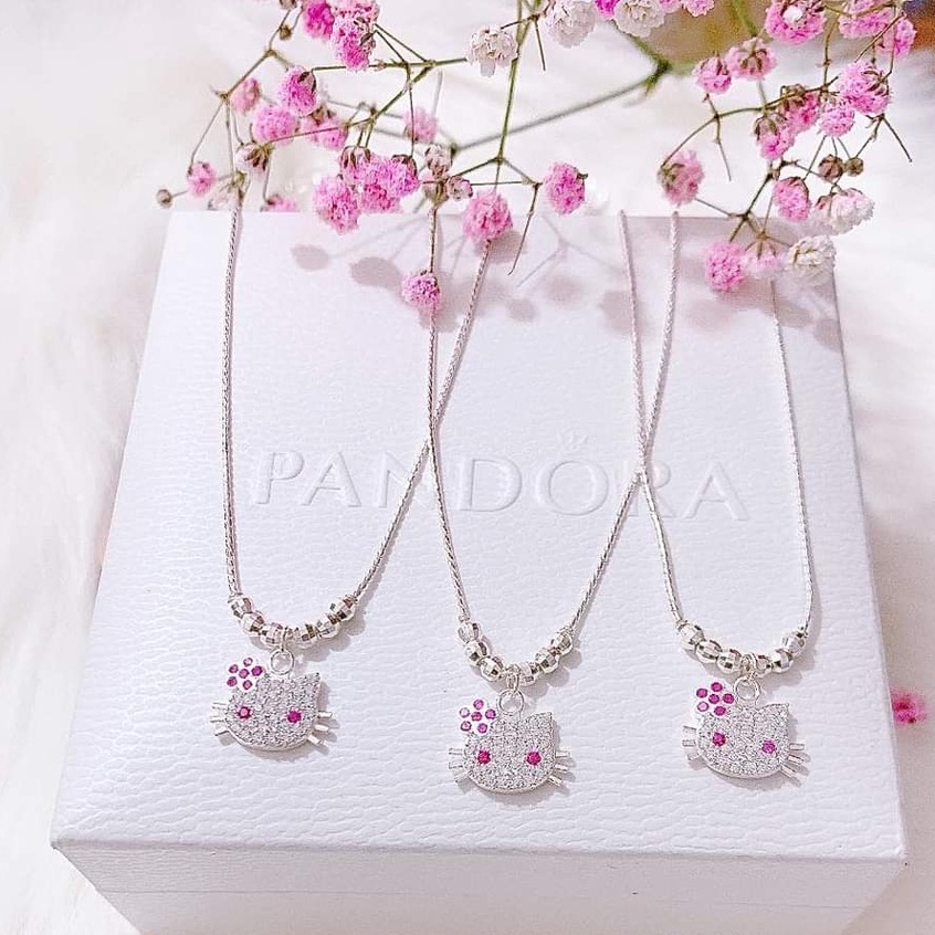 Dây chuyền bạc Dây liền mặt mèo Hello Kitty bạc ta cho bé Van Jewelry V10624