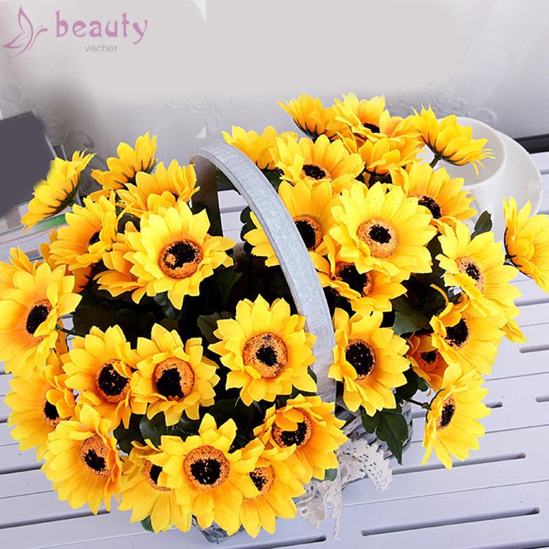Hoa hướng dương nhân tạo cỡ 30cm*68cm dùng trang trí tiện lợi