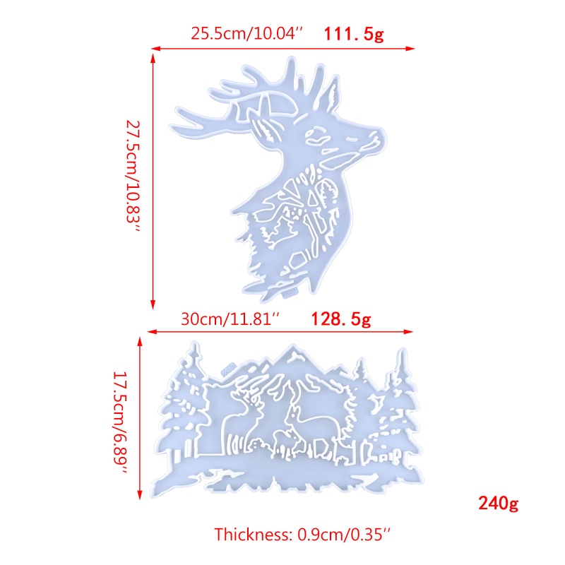 Sa Khuôn Silicon Làm Đồ Trang Sức Treo Tường DIY Hình Hươu Xinh Xắn
