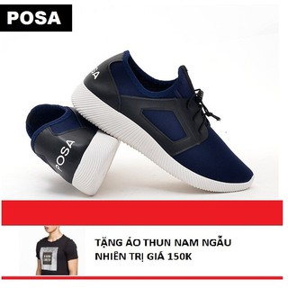 Giày Nam Sneaker  POSA PSSP007 (Xanh) Tặng Áo