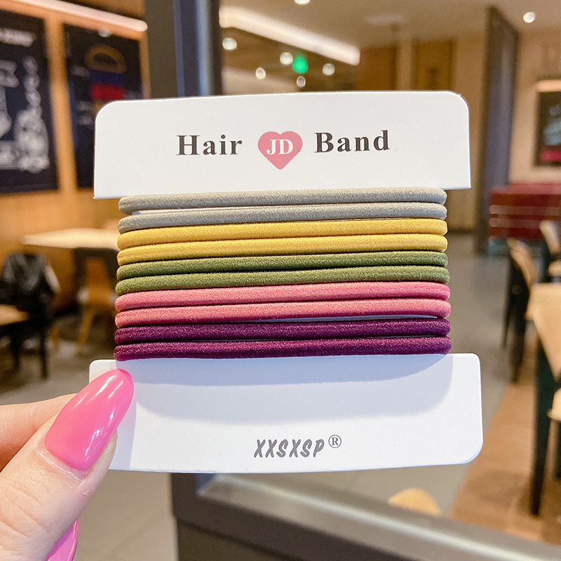 Dây Buộc Tóc Co Giãn Màu Trơn Đơn Giản Phong Cách Hàn Quốc Cho Nữ