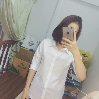 Áo sơ mi trắng và xanh cho phái nữ - rẻ vô địch