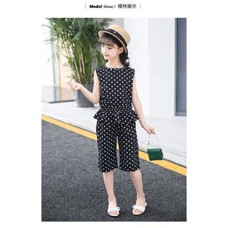 Bộ đồ set cho bé gái chấm bi voan (Xả Kho)