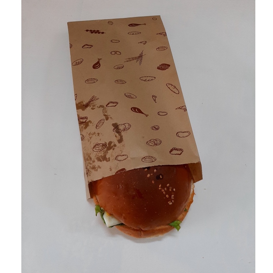 100 Túi Giấy ĐỰNG BÁNH HAMBURGER (ST02) & Các Loại Bánh.. - Giấy Thực Phẩm Kraft