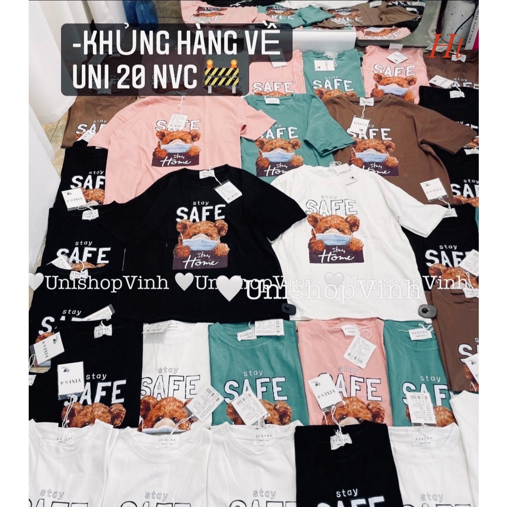 Áo phông cộc tay 5D in hình Gấu form thụng chất liệu cotton nam nữ mặc đẹp
