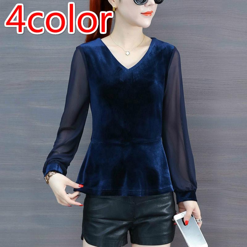 Áo Nữ Tay Dài Cổ Chữ V Thời Trang Size M-4Xl