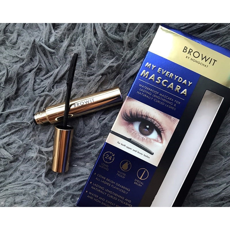 Mascara NongChat Browit Thái Lan Làm Dày Dài Mi Cong Mi, Chuốt Mi Chống Thấm Nước Chuyên Dụng Cho Makeup