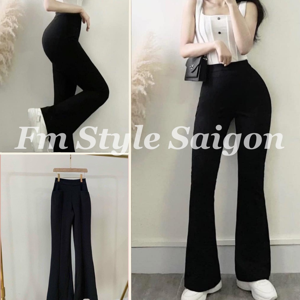 Quần Ống Loe Nữ Cạp Cao Tôn Dáng | Quần Tây Nữ Ống Loe Lưng Cao Co Giãn Hàn Quốc | Fmstyle Saigon 211208060