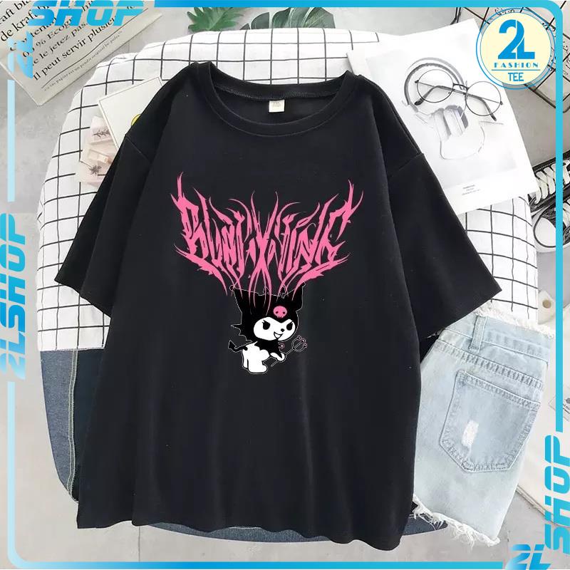 Áo Thun Unisex Nam Nữ Form Rộng Tay Lỡ Kuromi Devil Anime Thời Trang Anime Nhật Bản phong cách cá tính