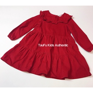 HM H&M Váy nhung đỏ Kid 6/7y