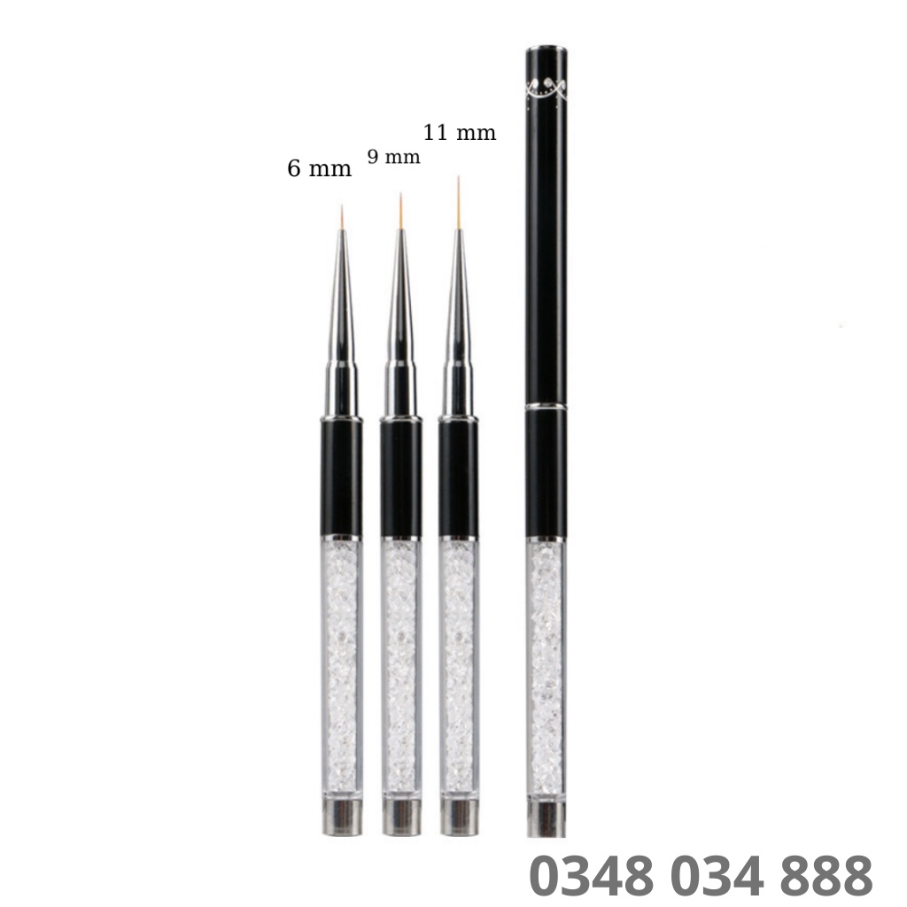 Cọ nét cán đá cao cấp 3 sizes  - Cọ vẽ nail chuyên dụng