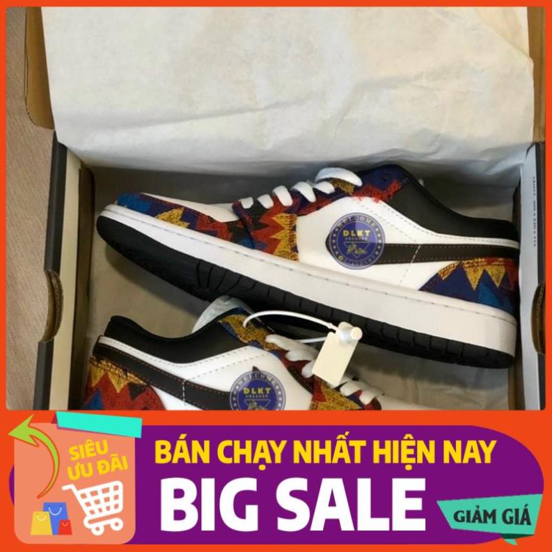 Giày bóng rổ jordan1 low thổ cẩm hàng cao cấp box bill đầy đủ dành cho nam nữ