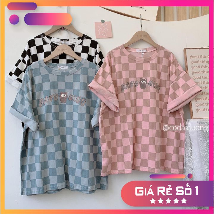 [RẺ VÔ ĐỊCH] Áo Thun Tay Lỡ Unisex Bàn Cờ Caro Mới - Áo Phông Form Rộng Nam Nữ Hàng Đẹp