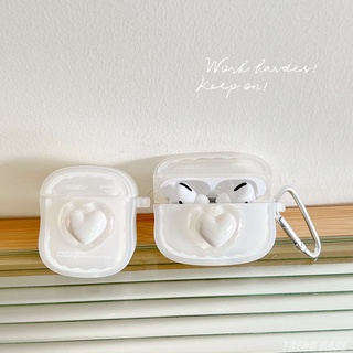 Vỏ Bảo Vệ Hộp Sạc Tai Nghe Airpods 1 2 3 Pro Không Dây Chất Liệu Dẻo Họa Tiết Trái Tim Màu Gradient 3D Phong Cách Hàn Quốc Sang