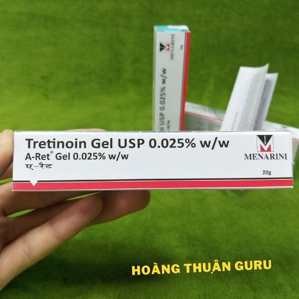 Tretinoin aret gel usp 0.025% - 0.05% - 0.1%  , tretinol Ấn Độ tuýp 20g giúp giảm mụn và chống lão hoá da
