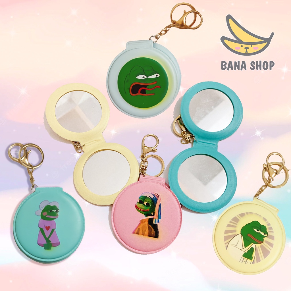 Móc khoá gương ếch xanh pepe sad frog siêu bựa dành cho vozer