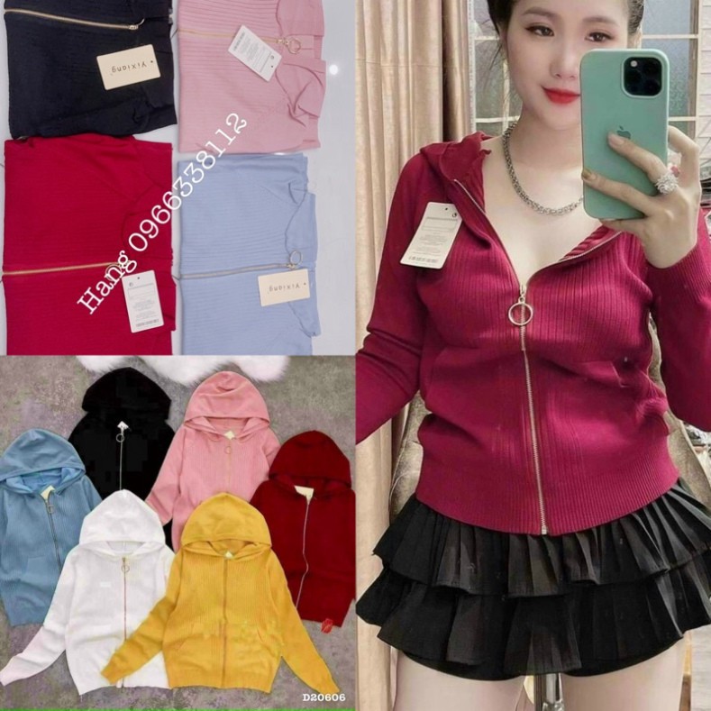 [NHẬP VAYD25 _GIẢM 25K ] Áo khoác len dây kéo có nón - HÀNG CÓ SẴN GIAO NGAY