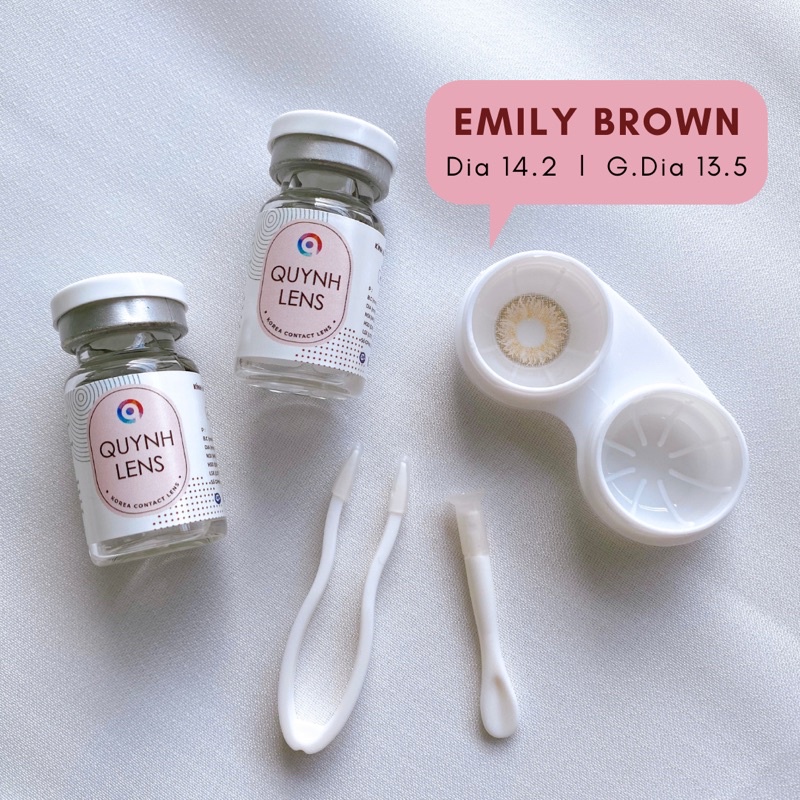 Kính áp tròng QUỲNH LENS emily brown 0-8 độ