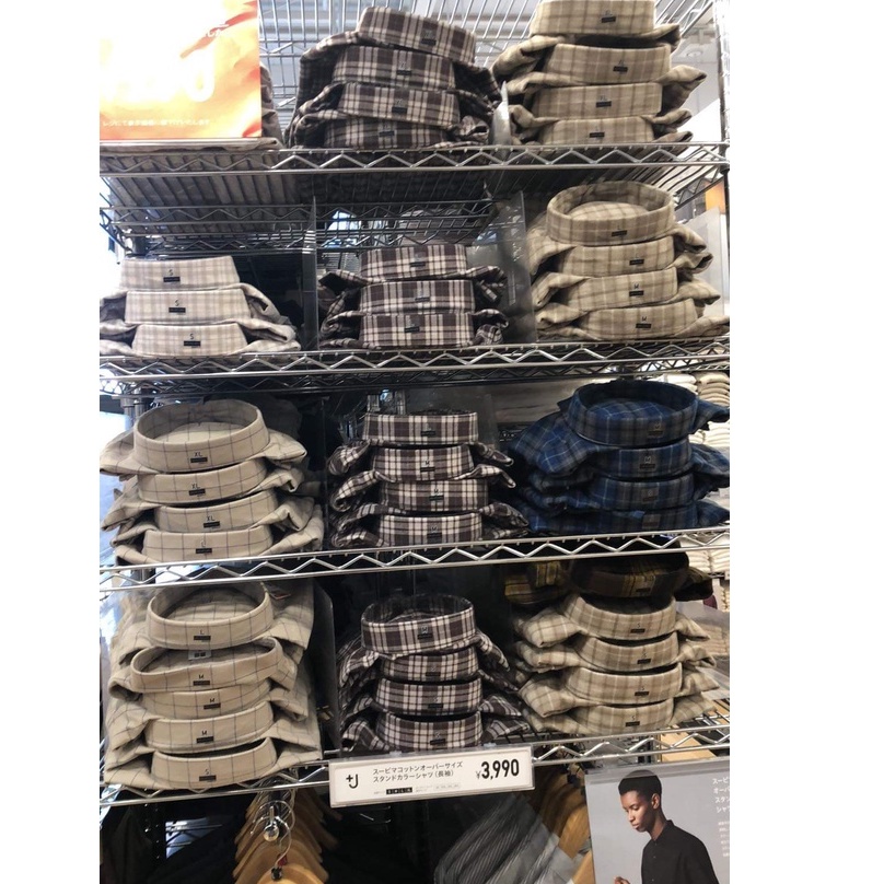 Áo Sơ Mi kẻ caro Uniqlo, Áo sơ mi Uniqlo Vải Flanel Kẻ Caro Dài Tay