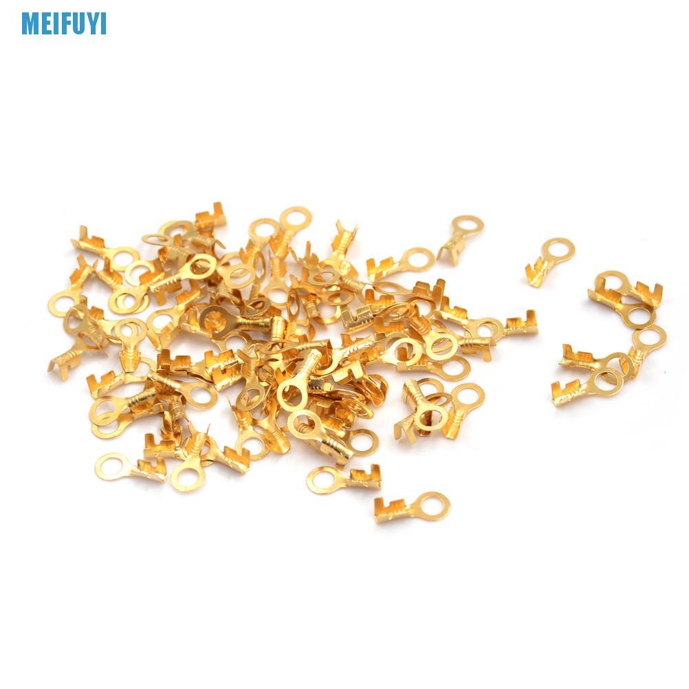 Set 100 đầu nối dây điện 5.2mm màu vàng đồng