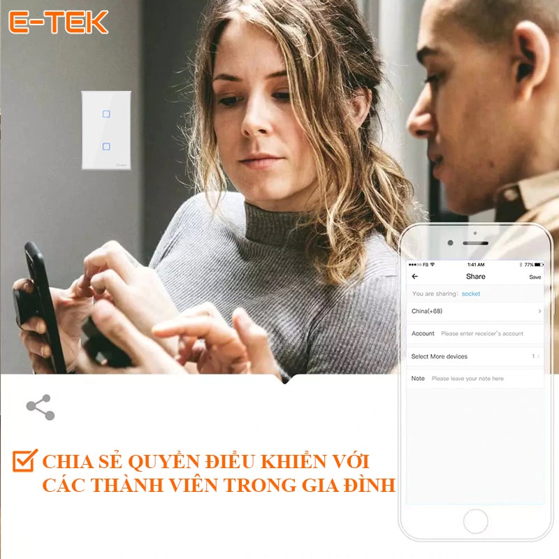 Công tắc thông minh wifi SONOFF T2, T3 chính hãng, bảo hành 12 tháng – e-tek.vn