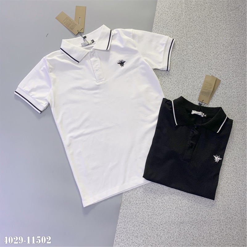 áo Phông nam cổ bẻ thêu ong trước ngực 4029